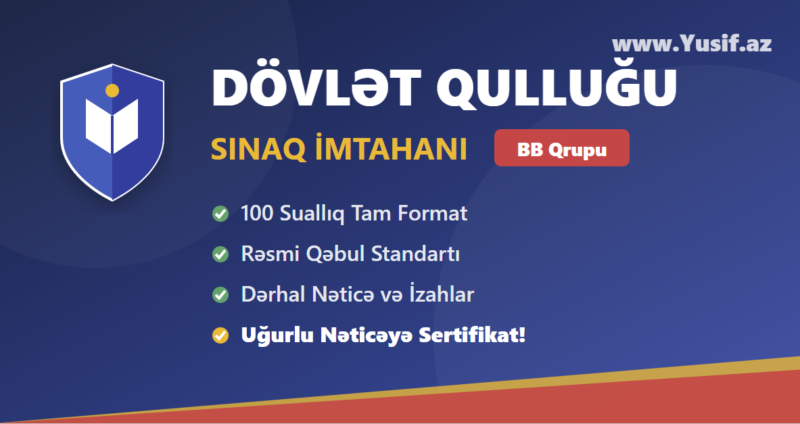 Dövlət Qulluğu Online BB kateqoryası üzrə İmtahan (Ödənişli)